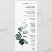 Modern Greenery White Wedding Flat Program Programmakaart (Achterkant)