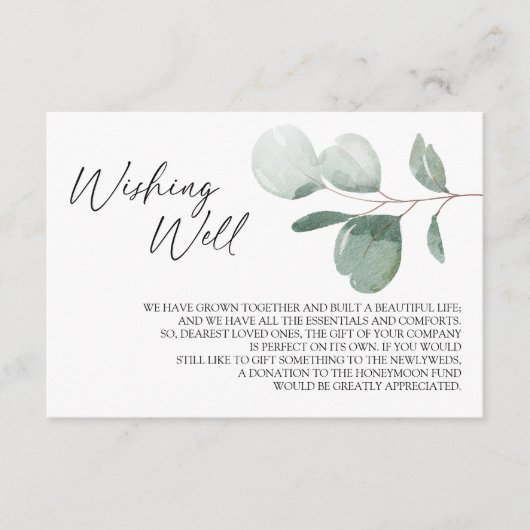 Modern Greenery White Wedding Good Informatiekaartje (Voorkant)