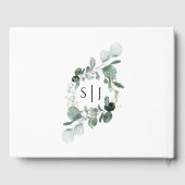 Modern Greenery White Wedding Guest Book Gastenboek (Achterkant)