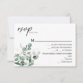 Modern Greenery White Wedding Menu RSVP-kaart (Voorkant)