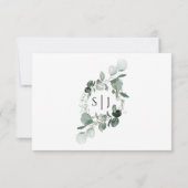 Modern Greenery White Wedding Menu RSVP-kaart (Achterkant)