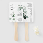 Modern Greenery White Wedding Programme Fan Handwaaier (Voorkant en achterkant)