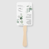 Modern Greenery White Wedding Programme Fan Handwaaier (Voorkant)