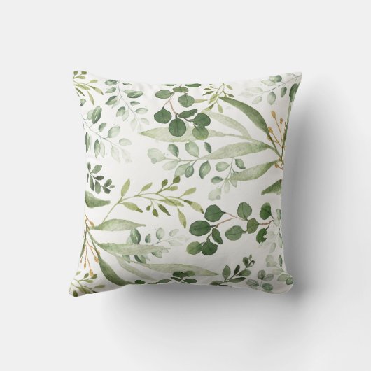 Modern Greenery Woodland Birth Stats Boy Nursery Kussen (Achterkant)