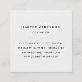 Modern Greige Taupe en White Borderand Vierkante Visitekaartje (Achterkant)