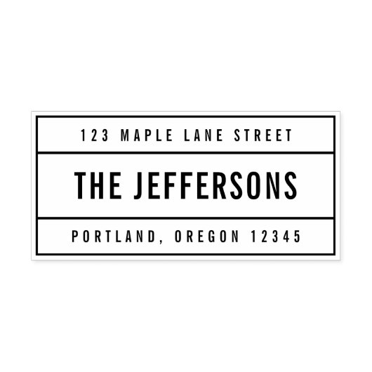 Modern grensverleggend adres oude familienaam reto  zelfinktende stempel (Design)