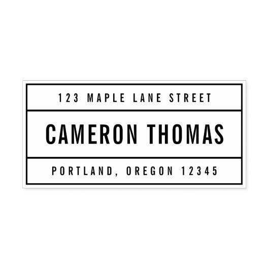 Modern grensverleggend adres voor terugzending van  zelfinktende stempel (Design)