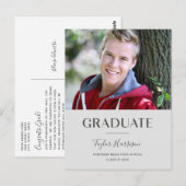 Modern Grey 2025 Afstuderen 1-foto Afstuderen Briefkaart (Voorkant / Achterkant)
