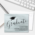 Modern Grey Afstuderen Announcement Briefkaart<br><div class="desc">Dit moderne Afstuderen Announcement Briefkaart is versierd met een ombre achtergrond in grijstinten en stijlvolle scripttypografie. Eenvoudig aan te passen met jouw naam en details.</div>