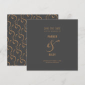 Modern Grey and CopperAutumn Wedding Save the Date (Voorkant / Achterkant)