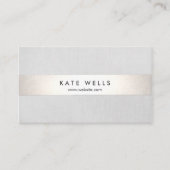 Modern Grey and Faux Silver Stripe Visitekaartje (Voorkant)