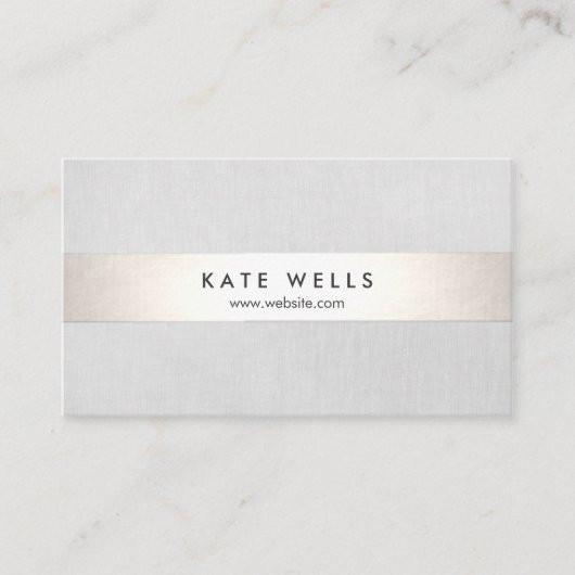 Modern Grey and Faux Silver Stripe Visitekaartje (Voorkant)