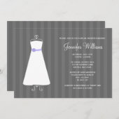 Modern Grey and Paars Gown Stripes Vrijgezellenfee Kaart (Voorkant / Achterkant)