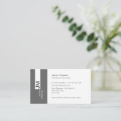 Modern Grey and Platinum Consultant Visitekaartje (Staand voorkant)