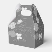 Modern Grey and White Floral Pattern Bedankdoosjes (Achterkant)