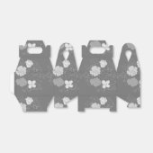 Modern Grey and White Floral Pattern Bedankdoosjes (Uitgevouwen)