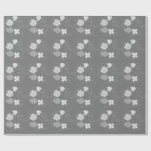 Modern Grey and White Floral Pattern Cadeaupapier (Vlak)