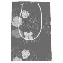 Modern Grey and White Floral Pattern