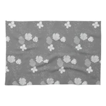 Modern Grey and White Floral Pattern