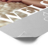 Modern Grey and White Photo Birth Announcement Poster (Hoek)