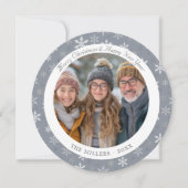 Modern Grey and White Snowflakes Vakantie Kaart (Voorkant)