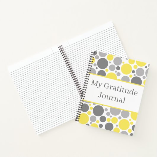 Modern Grey and Yellow Bubbles Gratitude Journal Notitieboek (Binnen)