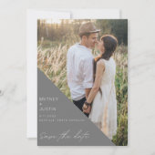 Modern Grey Arch Photo Wedding Save the Date (Voorkant)