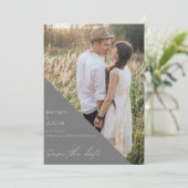 Modern Grey Arch Photo Wedding Save the Date (Staand voorkant)