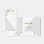 Modern Grey Baptism Baby Boy Bedankt Gold Cross Bedankdoosjes (Uitgevouwen)