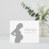 Modern Grey Bedankt Zwanger Vrouw Baby Bump Briefkaart (Staand voorkant)