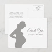 Modern Grey Bedankt Zwanger Vrouw Baby Bump Briefkaart (Voorkant / Achterkant)
