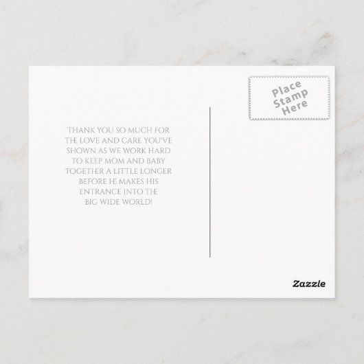 Modern Grey Bedankt Zwanger Vrouw Baby Bump Briefkaart (Achterkant)