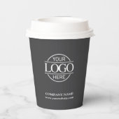 Modern Grey Bedrijfsbedrijf Business Logo Papieren Bekers (Achterkant)