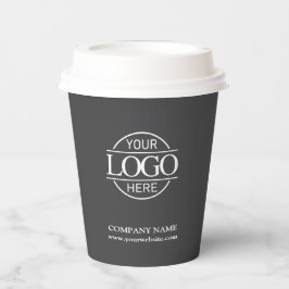 Modern Grey Bedrijfsbedrijf Business Logo Papieren Bekers