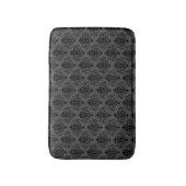 Modern Grey Black Damask Patroon Badmat (Voorkant Verticaal)