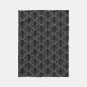 Modern Grey Black Damask Patroon Fleece Deken (Voorkant)