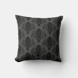 Modern Grey Black Damask Patroon Kussen