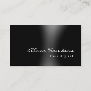 Modern Grey Black Hair Stylist Makeup Artist Visitekaartje