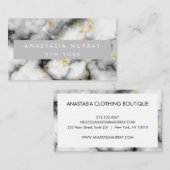 Modern Grey Black & White Marble Minimalist Luxury Visitekaartje (Voorkant / Achterkant)
