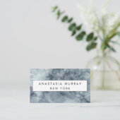 Modern Grey Black & White Marble Minimalist Luxury Visitekaartje (Staand voorkant)