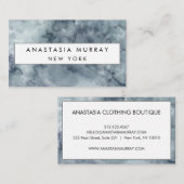 Modern Grey Black & White Marble Minimalist Luxury Visitekaartje (Voorkant / Achterkant)
