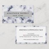 Modern Grey Black & White Marble Minimalist Luxury Visitekaartje (Voorkant / Achterkant)
