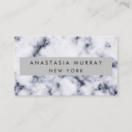 Modern Grey Black & White Marble Minimalist Luxury Visitekaartje