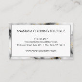 Modern Grey Black & White Marble Minimalist Luxury Visitekaartje (Achterkant)