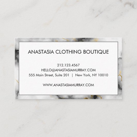 Modern Grey Black & White Marble Minimalist Luxury Visitekaartje