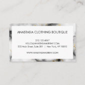 Modern Grey Black & White Marble Minimalist Luxury Visitekaartje (Achterkant)