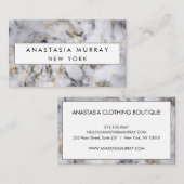 Modern Grey Black & White Marble Minimalist Luxury Visitekaartje (Voorkant / Achterkant)