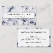 Modern Grey Black & White Marble Minimalist Luxury Visitekaartje (Voorkant / Achterkant)