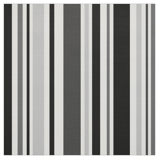 Modern Grey, Black, White Stripes Geometric Fabric Stof (Swatch)