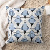 Modern Grey/Blue Art Deco Style  Kussen (Deken)